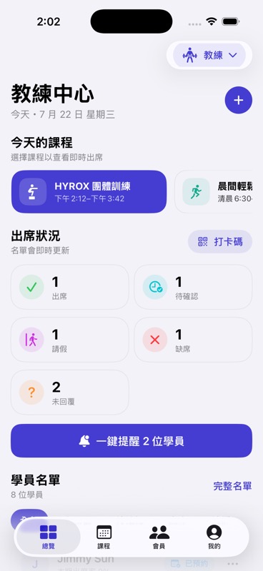 教練看到全隊狀態